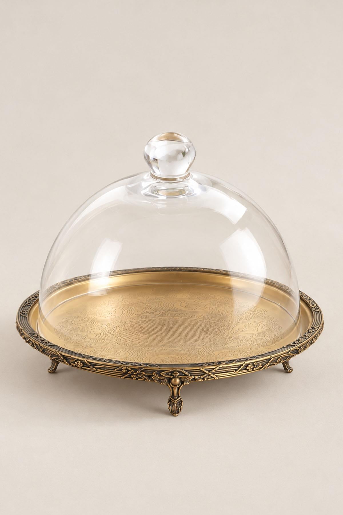Kessa Antique Detail Qapaqlı Banka Servis Qabı (30 sm)