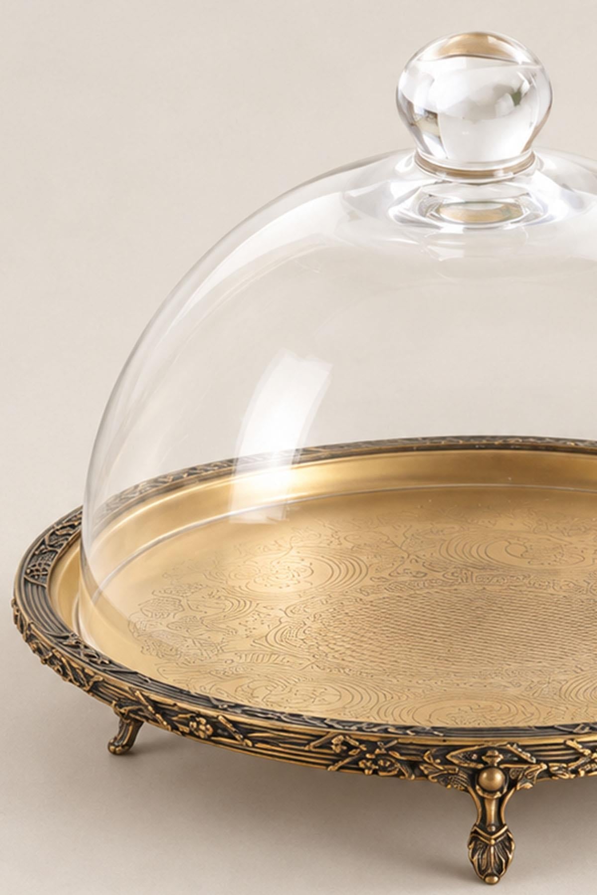 Kessa Antique Detail Qapaqlı Banka Servis Qabı (30 sm)