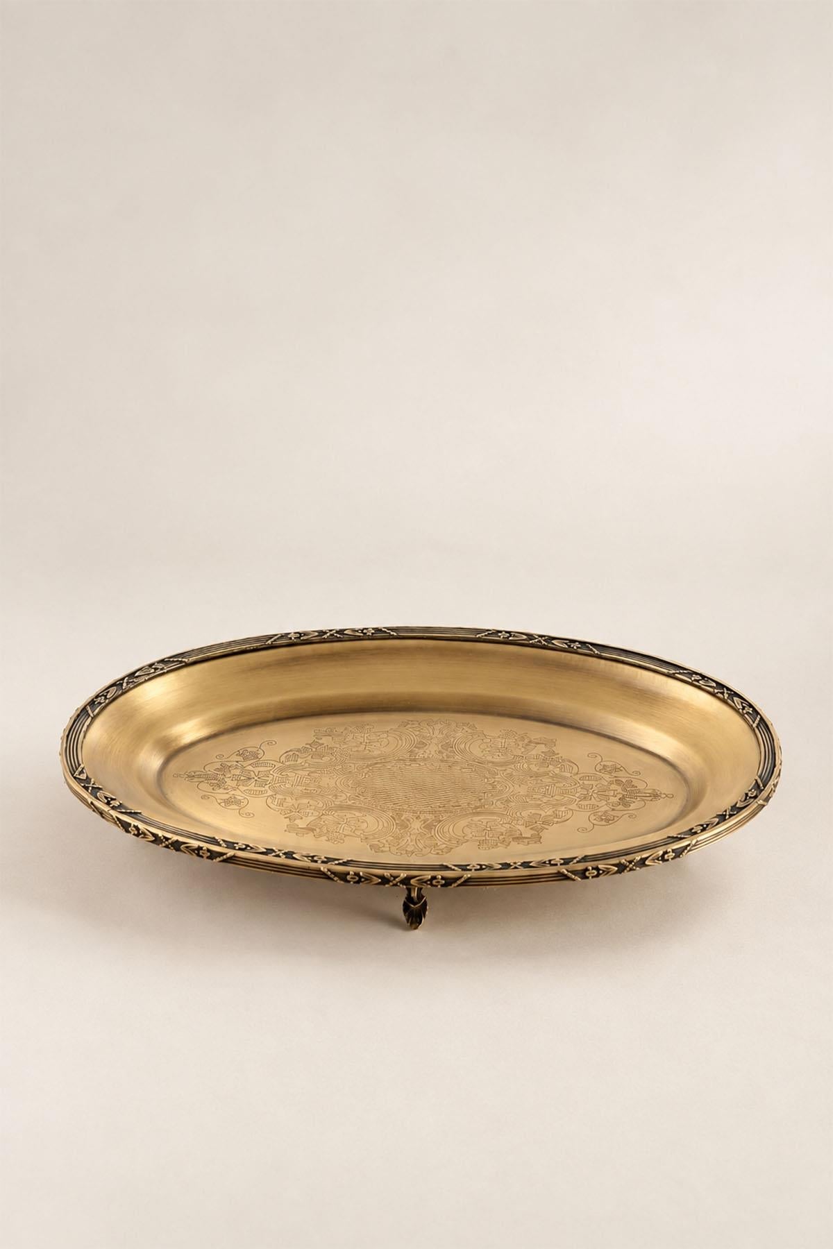 Kessa Antique Detail Oval Servis Qabı (35 sm)