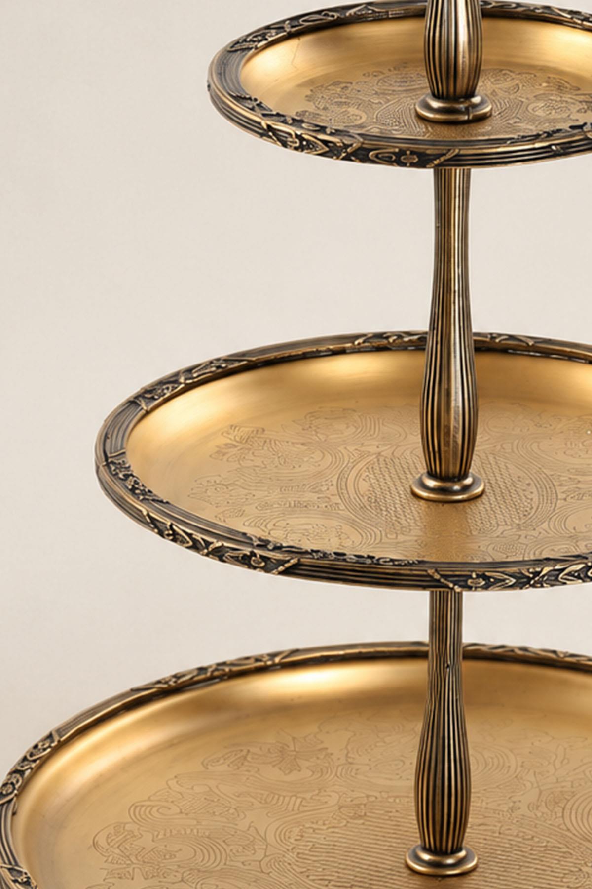 Kessa Vintage Detail 3-Tier Servis Plitəsi (15-22-30 sm)