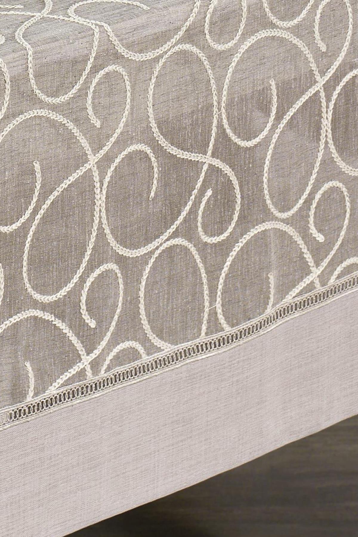 Bej renk, leke tutmaz, dertsiz masa örtüsü, desenli, 160x260 cm masa dekoru