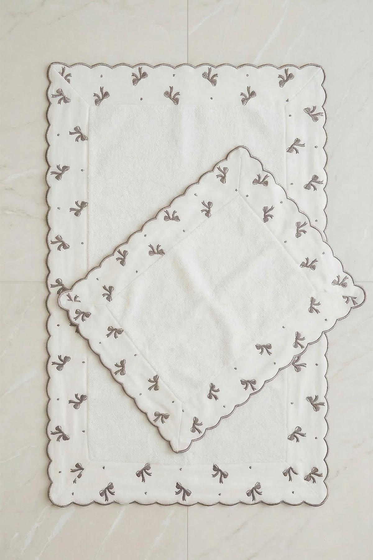 Serena Fiyonk Nakışlı 2'li Paspas Set (60 x 100 cm)