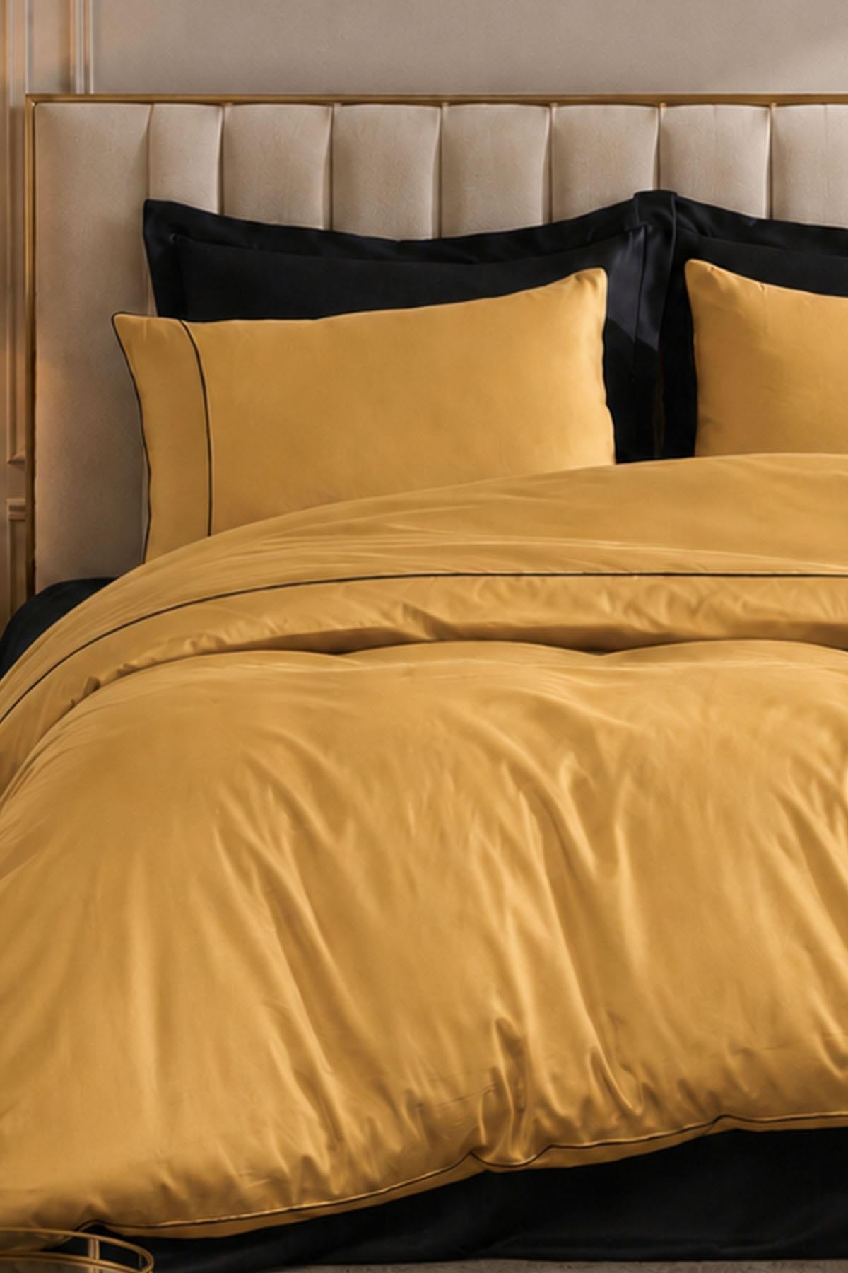 Alix Biyeli Pamuk Saten Super King Size 6 Parça Nevresim Takımı