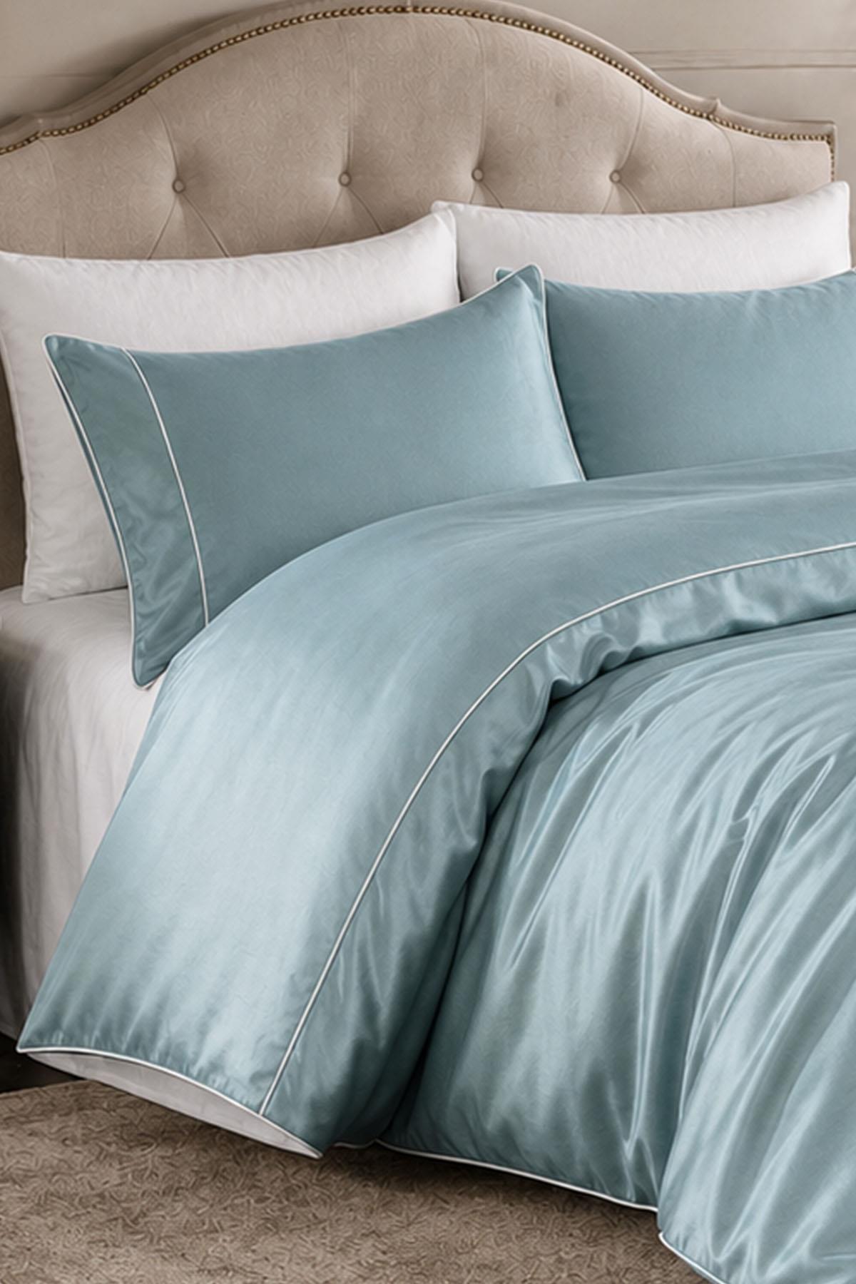 Alix Biyeli Pamuk Saten Super King Size 6 Parça Nevresim Takımı