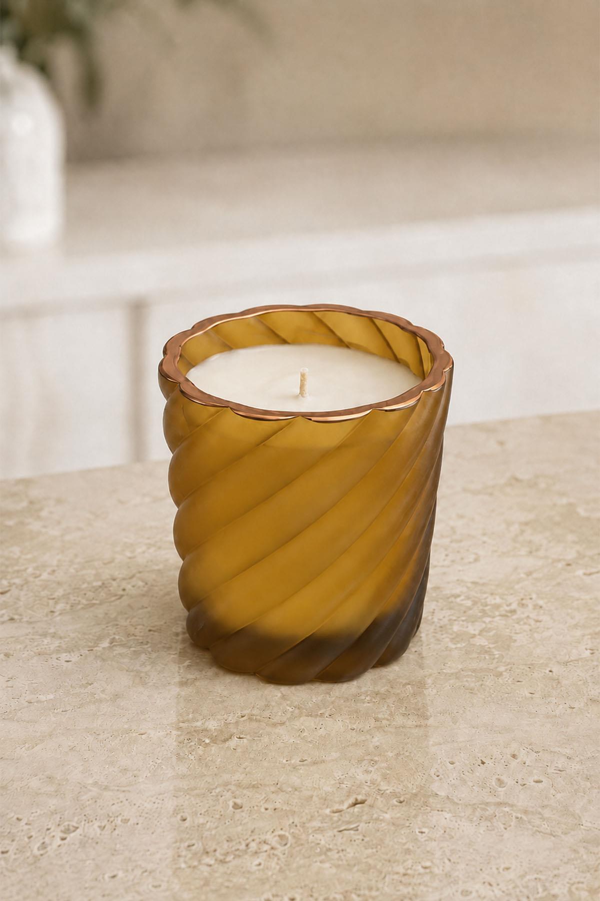 Devin Amber-Bakır Burgu Mum (10 cm)