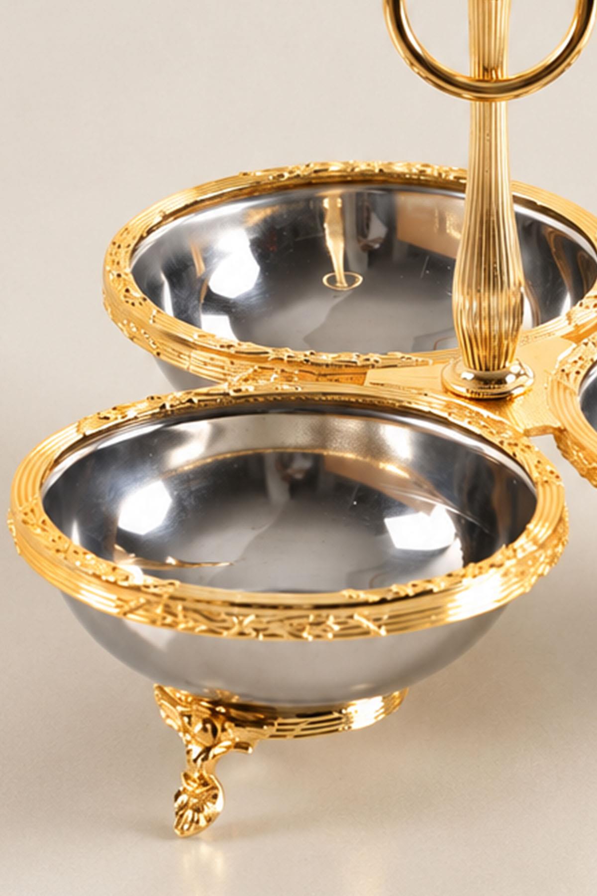 Kessa Gold Ətraflı 3 Parçalı Qəlyanaltı Qabı