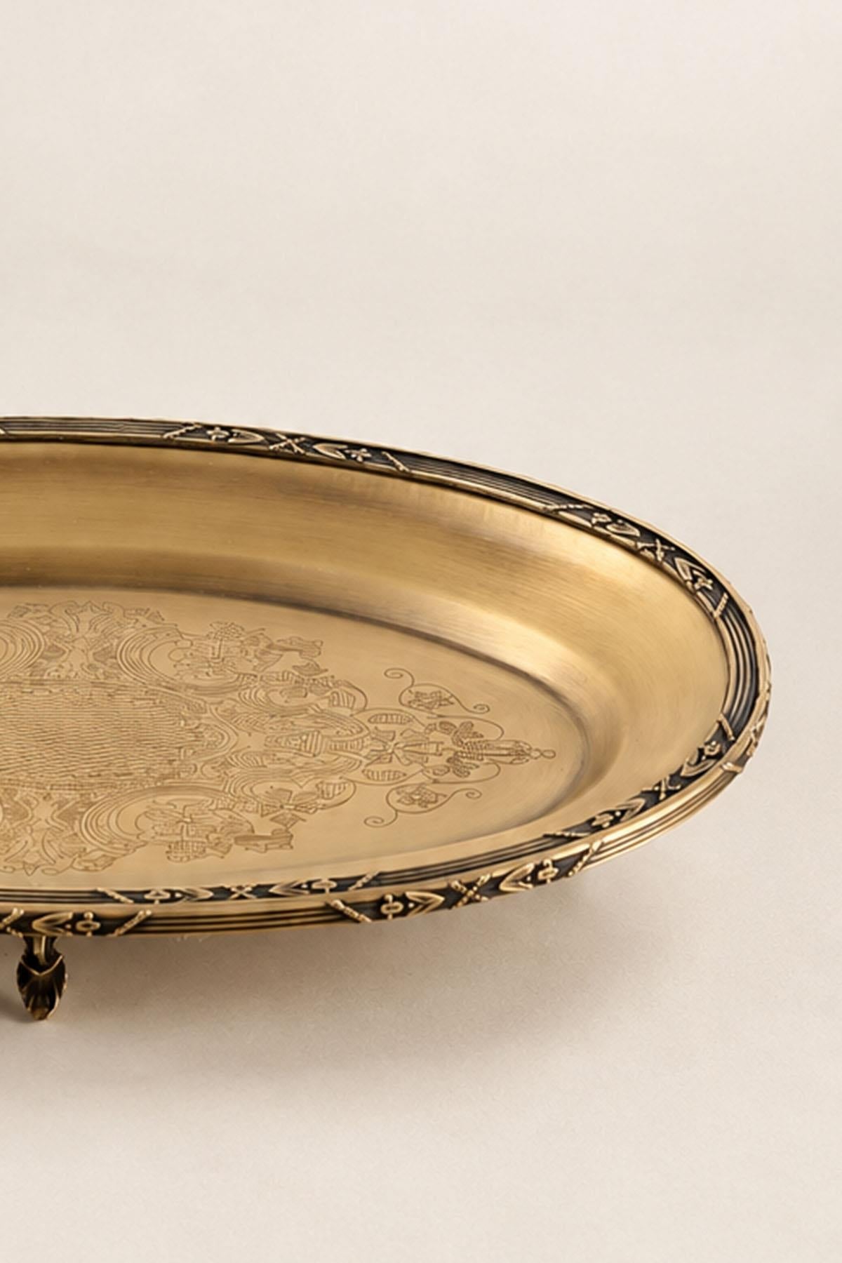 Kessa Antique Detail Oval Servis Qabı (35 sm)