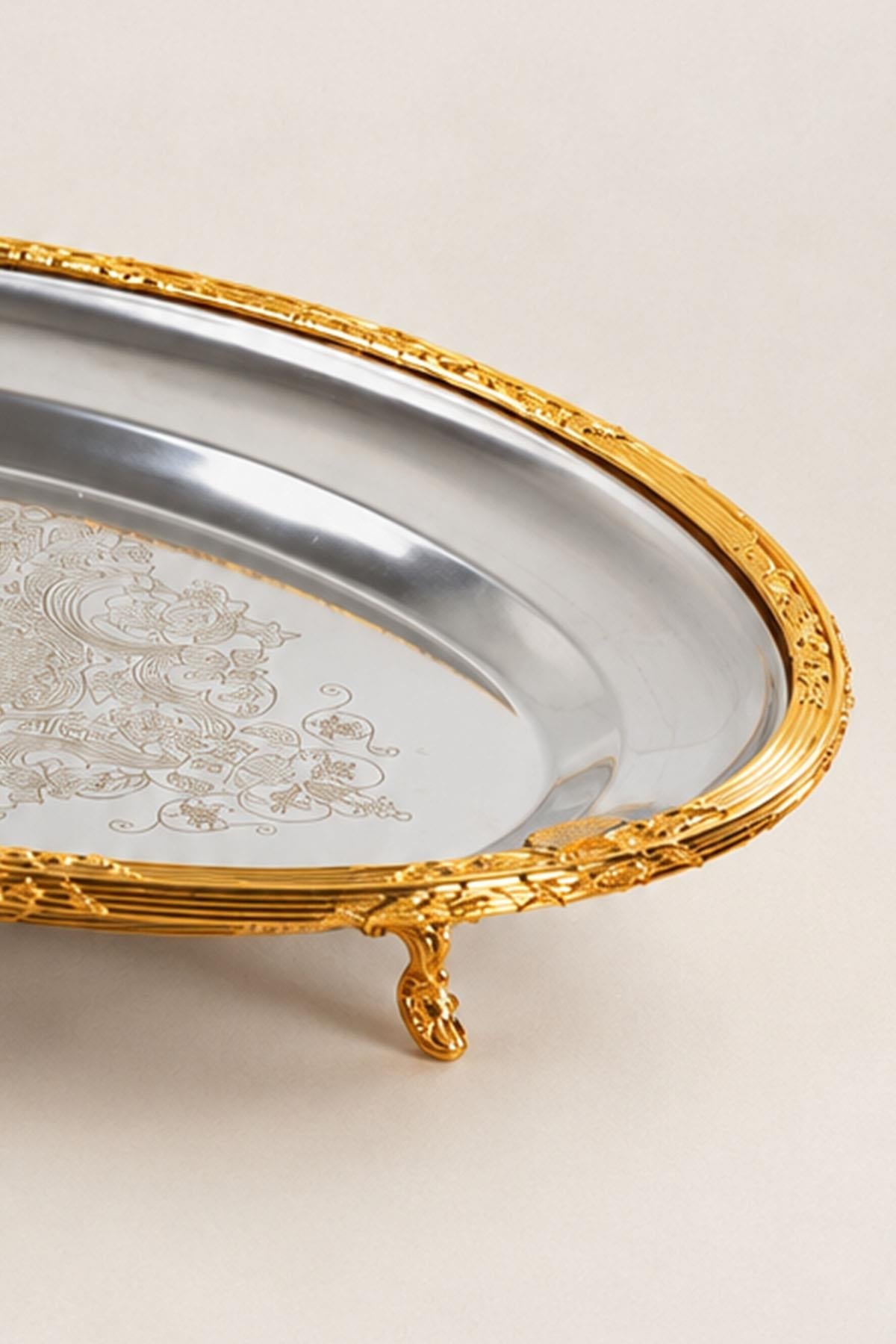 Kessa Gold Ətraflı Oval Servis Qabı (38 sm)