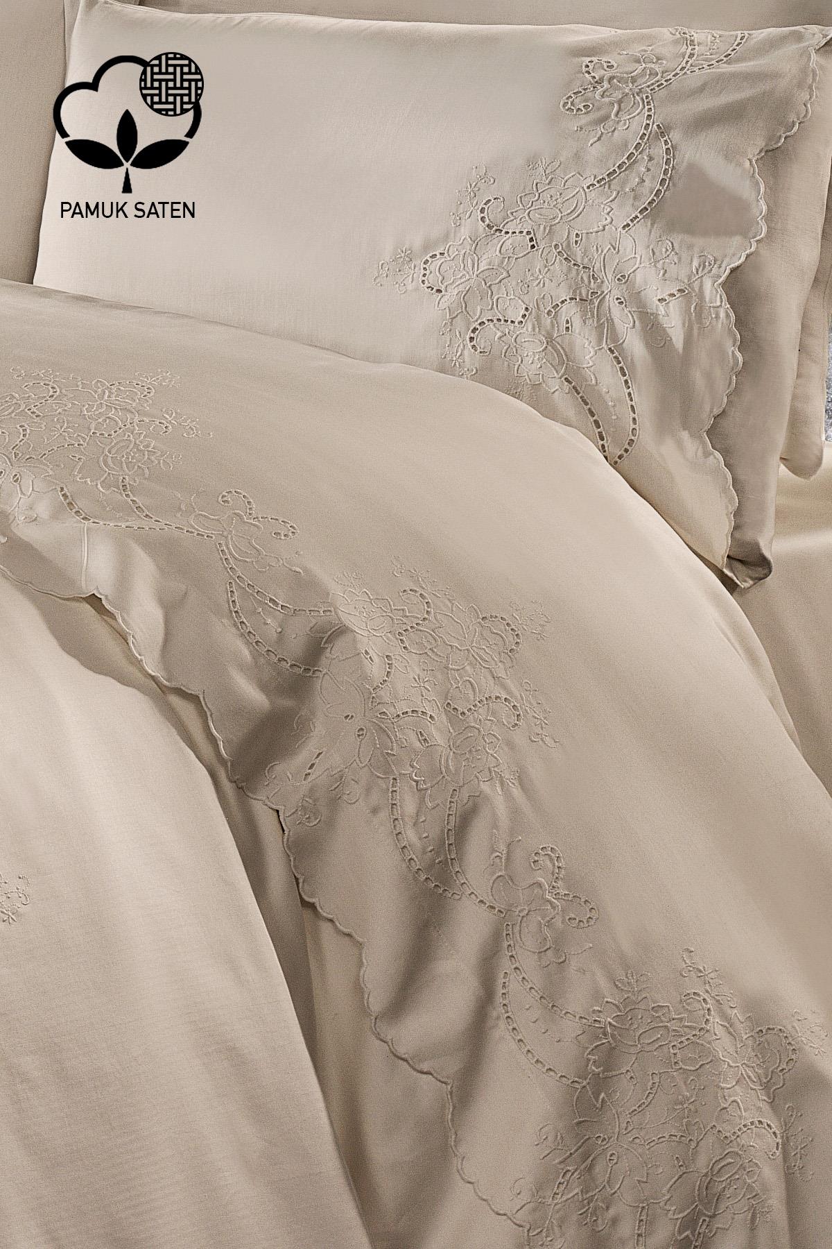 Hanedan İşlemeli Çift Kişilik 7 Parça Nevresim + Pike Set