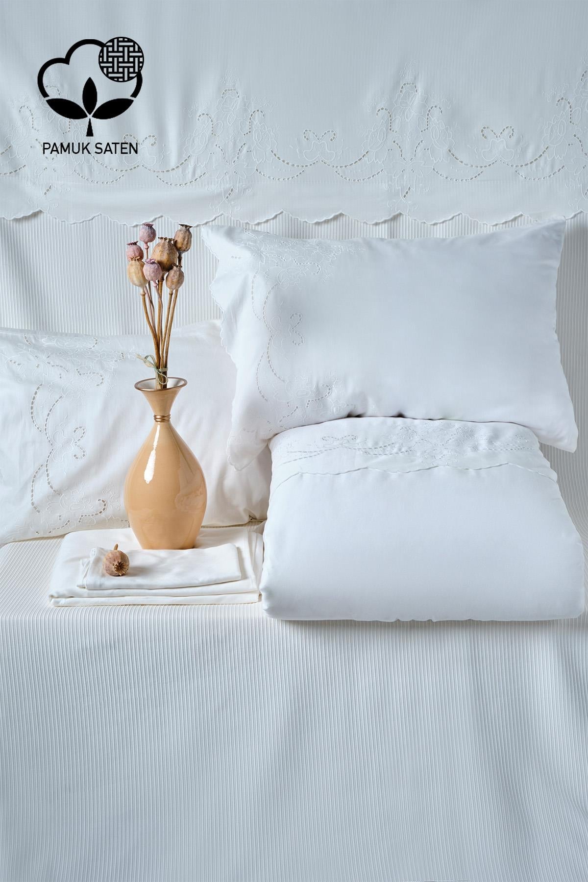 Hanedan İşlemeli Çift Kişilik 7 Parça Nevresim + Pike Set