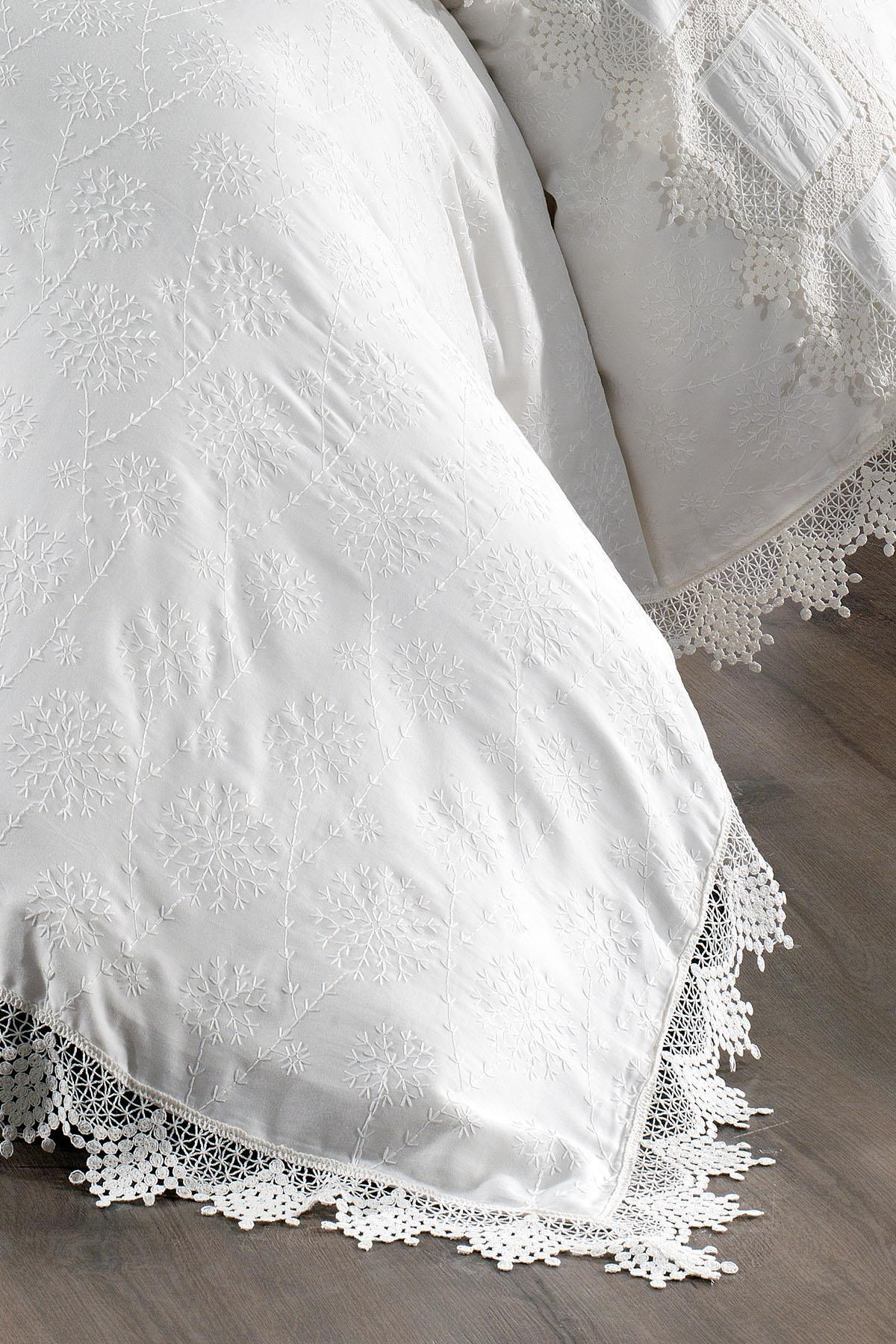 Mirage Dantelli Pamuk Saten King Size 6 Parça Nevresim Takımı